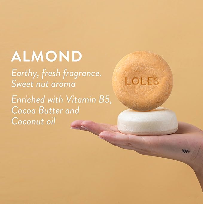 LOLE'S 2 in 1 Almond Oil Shampoo & Conditioner for Color Treated & Dry Hair, Travel Size, 99% Natural Origin, Silicone Free, 3.5Oz