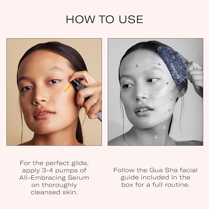 Odacité Gua Sha for Face Crystal Contour – Blue Sodalite Facial Massager - Scraping Massage Tool Lifts & Revitalizes Skin - Reduce Puffiness, Wrinkles and Dark Under-Eye Circles