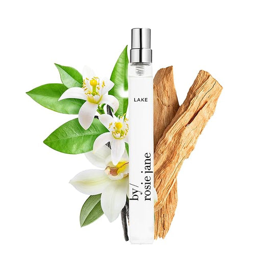 By Rosie Jane Travel Perfume Spray (Lake) - Clean Perfume for Women - Non-Toxic Body Mist with Notes of Vanilla, Lakeside Lemon & Soft Cedar - Paraben, Sulfate & Phthalate Free (10ml)