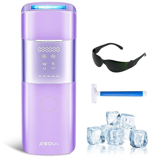 Laser Hair Removal with Sapphire 5℃ Ice Cooling, Painless & Permanent IPL Laser Hair Device for Women Men, 2 Modes, 5 Levels, 999,999 Flashes, at Home Hair Remover for Bikini, Armpit & Face