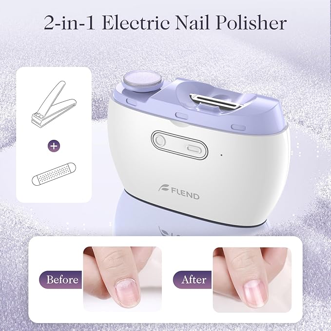 Electric Nail Clipper,2-in-1 Automatic Nail Clipper,Electric Nail Grinder,40DB Baby Nail Trimmer,LED Light ElectricNail Trimmer for Baby,Kids,Adults,Seniors,Manicure Set,BabyNail Kit Portable White