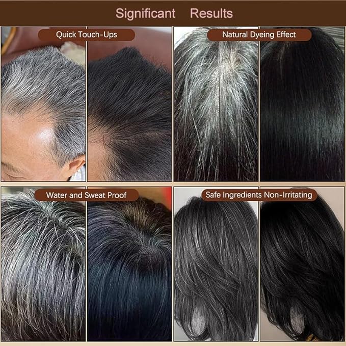 2Pack Safe and Convenient Comb Hair Dye, Portable Hair Dye Comb For Gray Hair Coverage, Waterproof and Sweat-Proof, 2 in 1 Instant Dye, for Women & Men (BROWNISH BLACK)