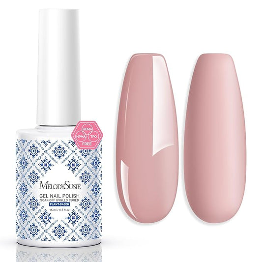 MelodySusie Fleurwee Plant Based Gel Nail Polish, Nail Polish Hema Free 21 Non Toxic Long Lasting No Chip Finger Toe Nail Art Manicure Salon DIY at Home Gifts for Women Dried Rose Nude P57
