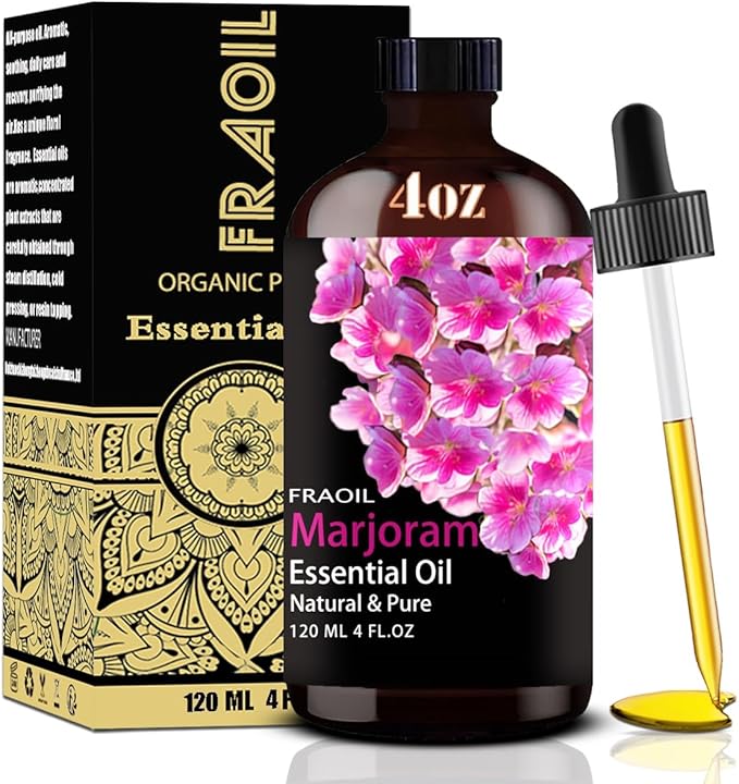 Marjoram Essential Oil, Marjoram Oil 4 Fl Oz 120ML for Diffuser Humidifier Yoga Cleaning DIY Candle Soap Making Perfume Gift for Women Essential Oils
