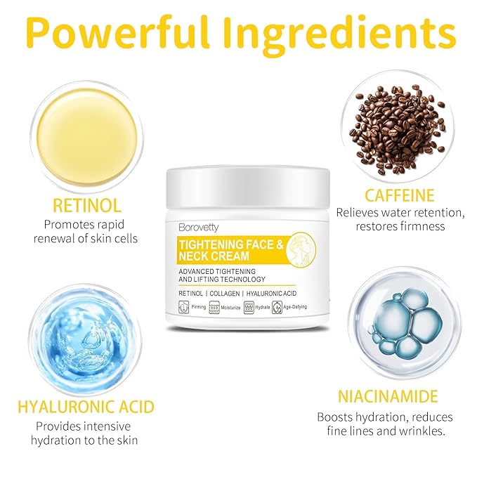 Neck Cream, Neck Creams for Tightening and Firming, Wrinkle Cream for Women, Skin Tightening Cream for Face, Neck, Chest & Décolleté.