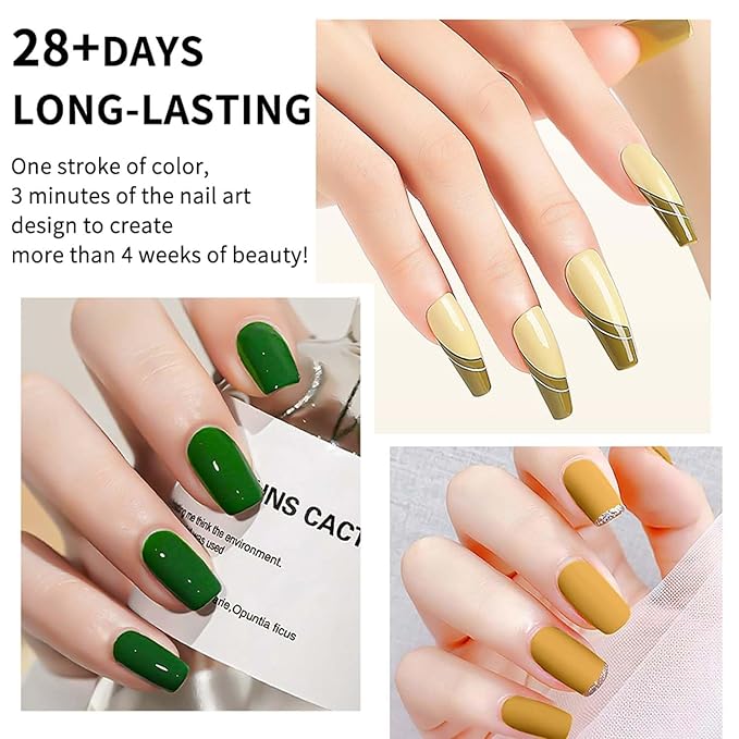 JR 9 Pcs 0.5oz Orange Fall Gel Polish Set Bright Shades for Beach Vacations & Pool Parties, Quick Dry, Fade-Proof Halloween Color Soak Off Fall Gel Polish Home DIY Gift Yellow Series