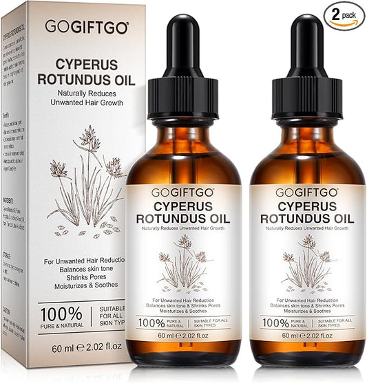 Cyperus Rotundus Oil,Cyprus Rotundus Oil for Hair Removal,Cyperus Oi-l Natural, Soothing and Gentle,Reducing Body Hair Growth,Smooth Skin & Hair Removal,60ml (2pcs)