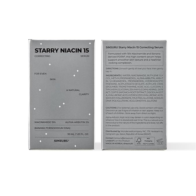 15% Niacinamide + Alpha Albutin + Banana PDRN Starry Niacin 15 Correcting Serum – Potent Brightening Serum for Uneven Tone & Dark Spots, Fragrance-Free | Korean Skincare (1.01 fl.oz / 30ml)
