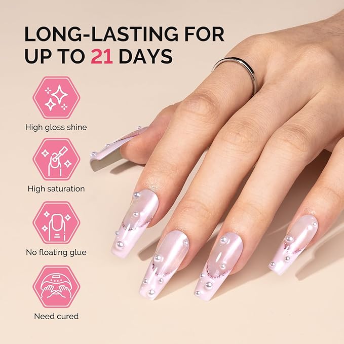 MelodySusie Fleurwee Plant Based Gel Nail Polish, Hema Free Light Pink Nail Polish, Soak Off UV LED Gel Polish Gift for Women 21 Non Toxic Long Lasting Nail Art Manicure Salon DIY at Home P13