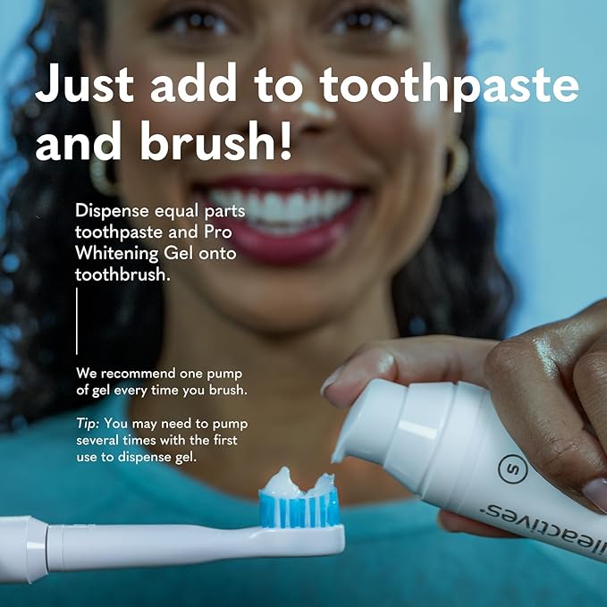 Smileactives Teeth Whitening Gel for Toothpaste with Clinical-Grade Hydrogen Peroxide, Tooth Stain Remover for White Teeth, Dentist Quality Pro Whitening Gel to Remove Coffee Stains, 3 Pack, 1 oz