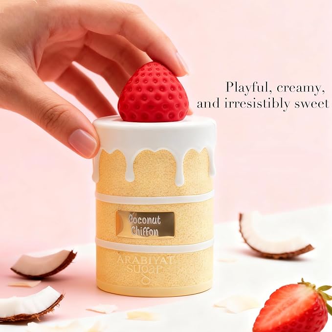Coconut Chiffon Eau de Parfum for Women - Long-Lasting 100ml Original Gourmand Cologne, Creamy Coconut & Vanilla Fragrances for Women | Arabian Perfume Inspiration