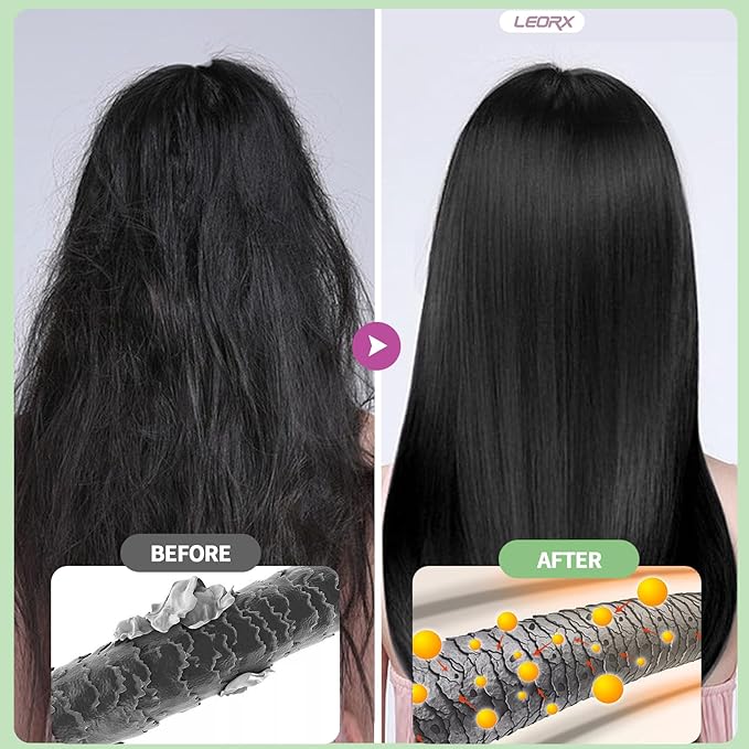 Leorx Black Hair Dye Shampoo, 16.9 Fl Oz - 3 In 1 Color For Gray Hair Instant Herbal Coloring For Women & Men - Ammonia Free