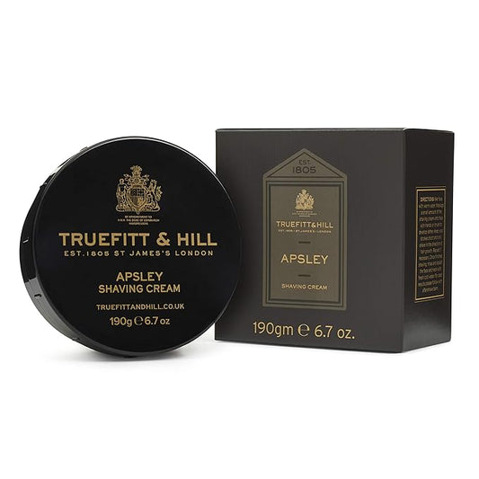 Truefitt & Hill Shaving Cream Bowl - Apsley - Premium Glycerin-Based Lather, Smooth Glide, and Hydration for a Luxurious Shave - 6.7 oz.