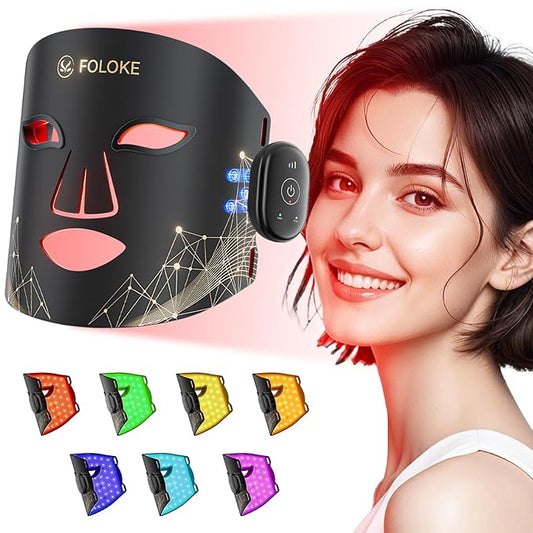 LED Light Therapy Mask Skin Care Mask, Glow Wireless LED Red LED Red 630±5nm & NIR 830nm Wavelength for Home Use