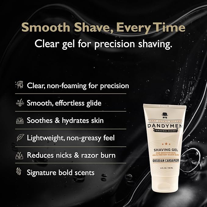 Shave Gel – Precision Shave with Hydration – 5 oz (1-pack, Obsidian Cardamom)