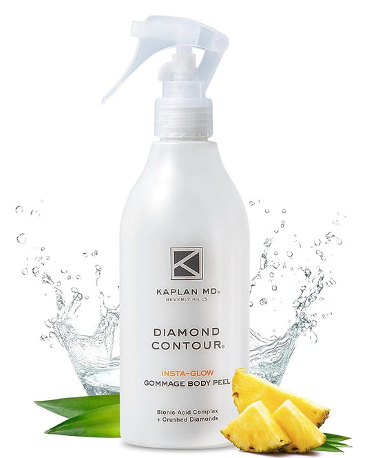 KAPLAN MD Diamond Contour Insta-Glow Gommage Body Peel – Body Exfoliator & Skin Peel with Glycolic Acid, Pineapple Ceramides & Crushed Diamonds - Exfoliating for Smooth, Radiant Skin, 10.14 fl oz