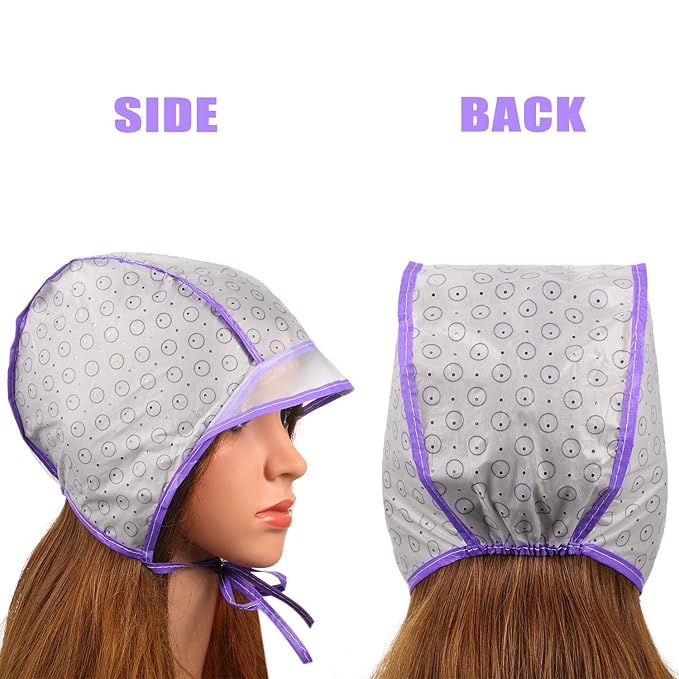 6 Pieces Highlighting Cap Hair Frosting Cap Highlight for Dye Color Bleach with Plastic Hooks Hair Coloring Salon Hairdressing Tool Kit Supplies(Purple)