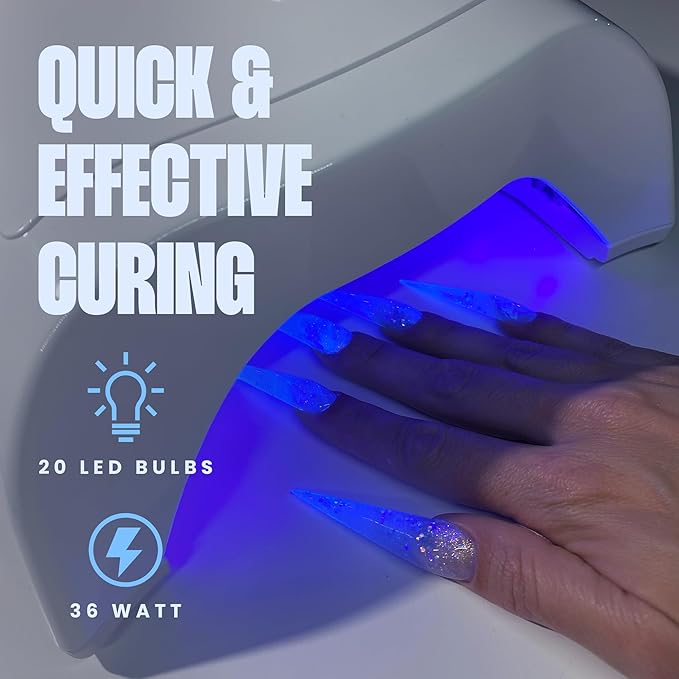 V Beauty Pure Cordless UV Nail Lamp (White) - 36W Portable UV Light for Gel Nails with Multiple Timer Settings - LED Curing Light Nail Polish Dryer for Professional Nail Art, Salon & Home DIY