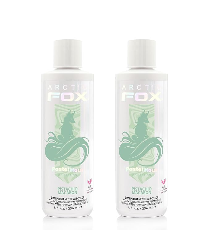 Arctic Fox Semi-Permanent Hair Dye, Vegan & Cruelty-Free, Pastel Mint Green, Ammonia-Free, Conditioning Color, Pistachio Macaron, 8 Fl Oz (Pack of 2)