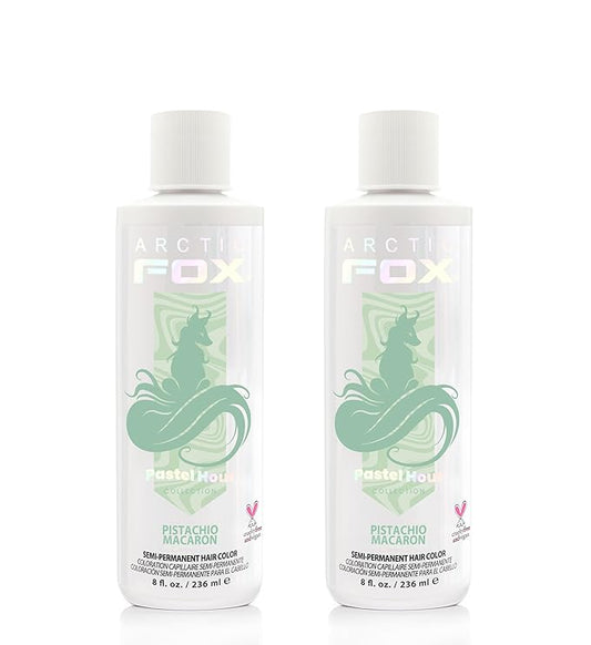 Arctic Fox Semi-Permanent Hair Dye, Vegan & Cruelty-Free, Pastel Mint Green, Ammonia-Free, Conditioning Color, Pistachio Macaron, 8 Fl Oz (Pack of 2)