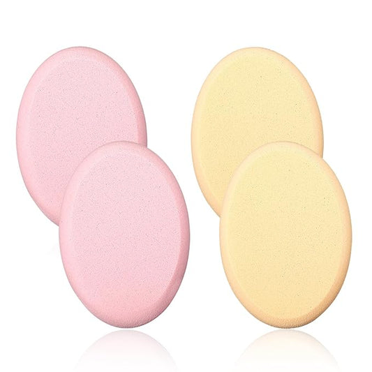 TIESOME 4 Pack Oval Make up Sponges, Foundation Applicator Sponge Professional Air Cushion Puff Make Up Applicator for Blending Eye Foundation Blush Application Dry and Wet