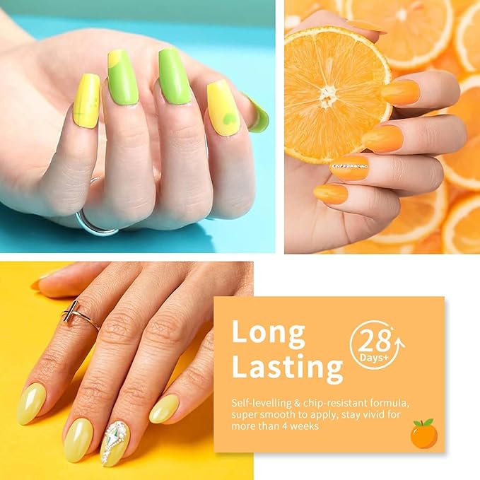 JR 9pcs 0.5oz Neon Gel Nail Polish Set Including Red Pink Nude Blue Orange Profesional Gel Polish Kit Soak Off Polish Home DIY Soak Off UV LED Nail Gel Kit DIY Manicure