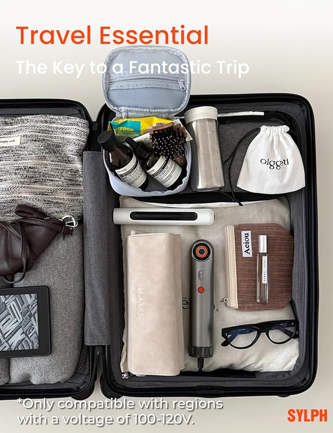 SYLPH Travel Hair Dryer, 60% Smaller & 0.55 lb Ultra Lightweight, 110,000 RPM High-Speed Motor, 200 Million Ions, Smart Mode, Temp Control, 4-Heat Modes, 850W, Mini Hair Dryer For Home, Hotel, Gym Use