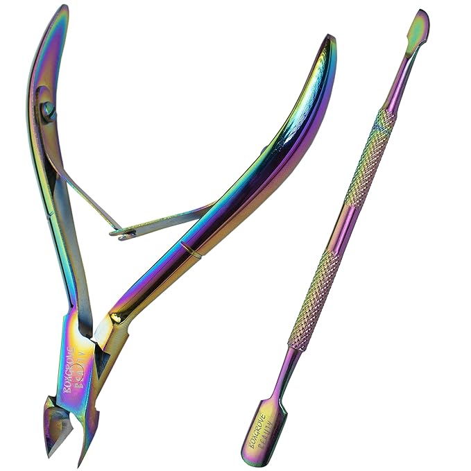 Professional Cuticle Cutter & Pusher Trimmer Manicure Tools with Double Spring – Perfect Nail Care Tool for Manicure & Pedicure Beauty at Home/Spa/Saloon