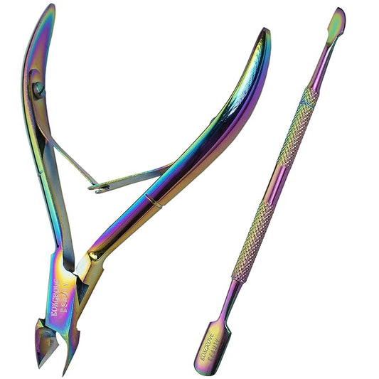 Professional Cuticle Cutter & Pusher Trimmer Manicure Tools with Double Spring – Perfect Nail Care Tool for Manicure & Pedicure Beauty at Home/Spa/Saloon