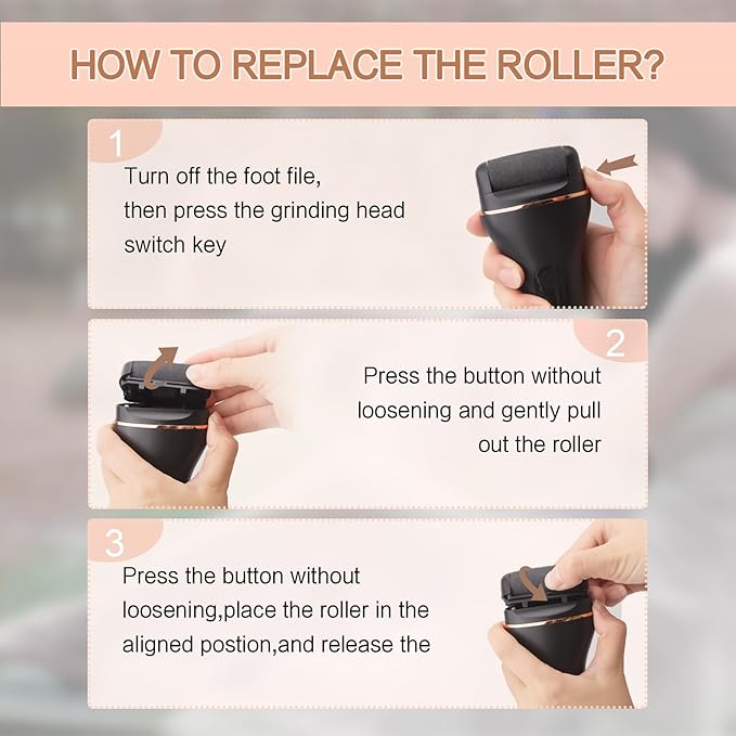 AdamPark Callus Removers 8 Pack Replacement Rollers Heads for Electric Feet File Pedicure Tools, Pedicure Kit Refill Rollers 3 Extra Coarse, 3 Regular Coarse, 2 Fine Coarse Refill Rollers