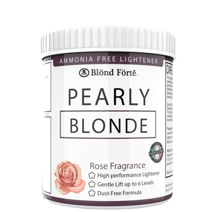 Pearly Blond Ammonia Free Toner Hair Dye Lightening Bleaching Powder 1.1 Pound / 17 Oz Tub - Made in Italy