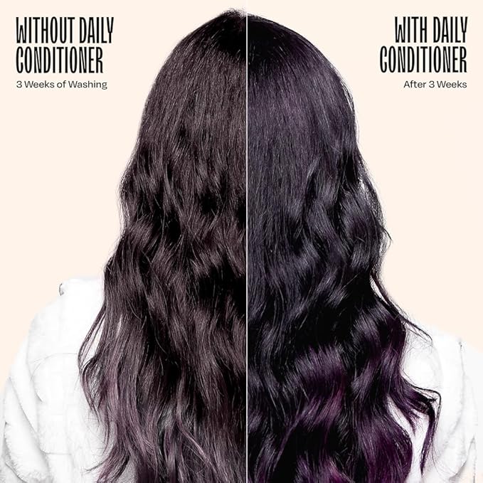 Overtone Daily Color Depositing Conditioner - 4.5oz Temporary Coloring Conditioner with Shea Butter & Coconut Oil - Refresh Color & Prevent Fading- Vegan & Cruelty-Free, Purple for Brown is Royal Plum