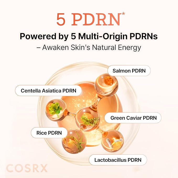 COSRX 5 PDRN Collagen Intense Vitalizing Serum - Korean Serum for Skin Firming & Glowing with Salmon DNA, Centella, Lactobacillus PDRN & Collagen, Korean Skin Care, Stocking Stuffers (3.38 fl.oz.)