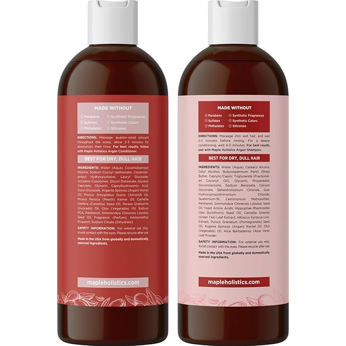 Argan Oil of Morocco Shampoo and Conditioner - Sulfate Free Shampoo and Conditioner Set for Color Treated Hair - Volumizing Shampoo and Conditioner for Men and Women for Curly Frizzy Dry Damaged Hair