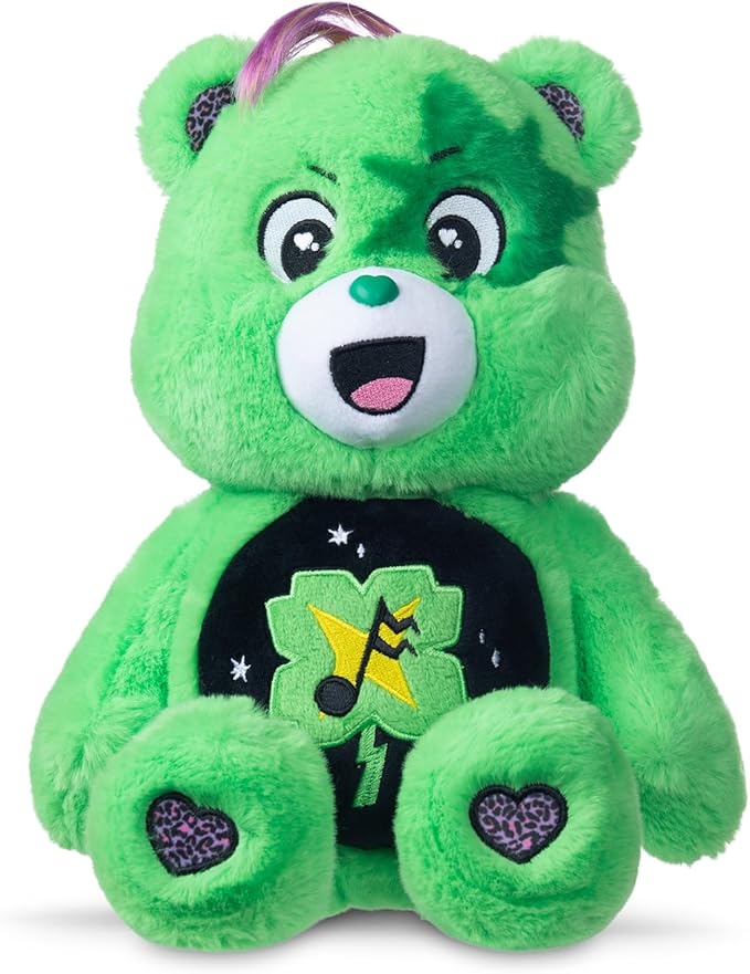 Care Bears - 14" Rock Theme - Medium Size Plush - Good Luck Bear