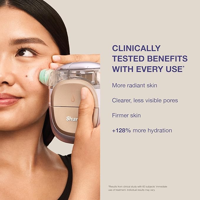 Shark FacialPro Glow at-Home Hydro-Powered Facial System with DePuffi Hot & Cold Therapy – Professional Spa Skincare Device for Pore Cleansing, Hydration, & Radiant Glow, Blue, FH320