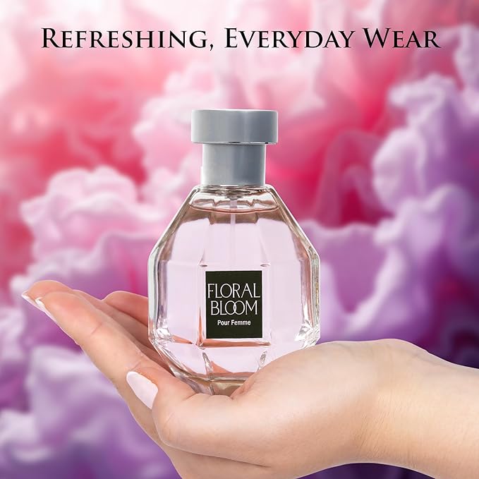 Floral Bloom for Women Eau De Parfum- Oriental Floral Fragrance - Top Notes of Bergamot, Osmanthus & Tea - Mid Tone of Orchid & Jasmine - Base of Patchouli, Musk & Vanilla - Elegant 100ml Bottle