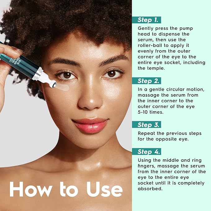 Under Eye Cream for Dark Circles and Puffiness, Eye Serum with Caffeine, Retinol, Peptides & Hyaluronic Acid.