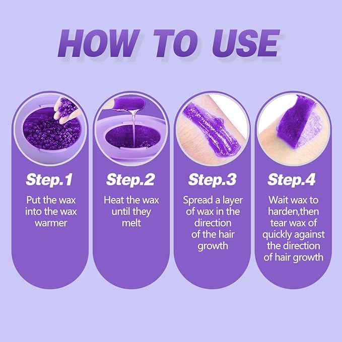 Hard Wax Beads, 16oz Scented Brazilian Waxing Bead for Sensitive Skin, Bikini, Body, Face, Coarse Hair Removal Wax Bead, Stripless Wax Bean, Women Men Beginner-Friendly Home Waxing Kit