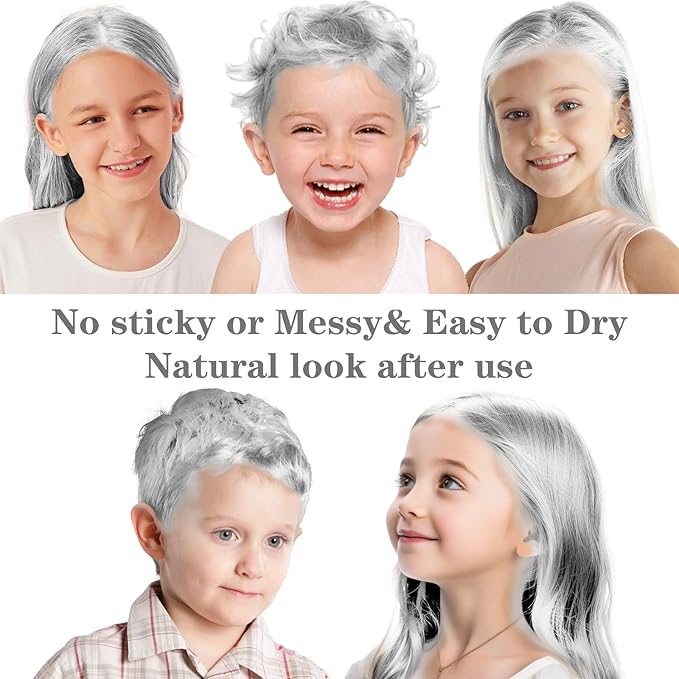 White Hair Color Wax, Temporary Hair Color Wax, Temporary Hair Dye for Dark Hair, Washable, Kids, Halloween, Cosplay, Party, Girls