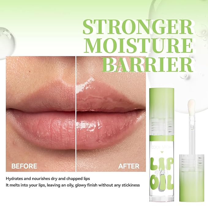 4 Pack Hydrating Glow Lip Oil Makeup Set for Women, Moisturizing Lip Gloss with Glow Finish, Long Lasting Nourishing Lip Care Fat Oil Lip Drip, Sweet Candy Scent (SET A, LIGHT)