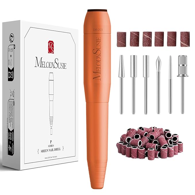 MelodySusie Pen-Shaped Portable USB Nail Drill, PC120I 20000RPM Electric Nail File with Compact Design for All Nail Care, Manicure Polishing, Shaping & Gel Removal at Home for Beginners
