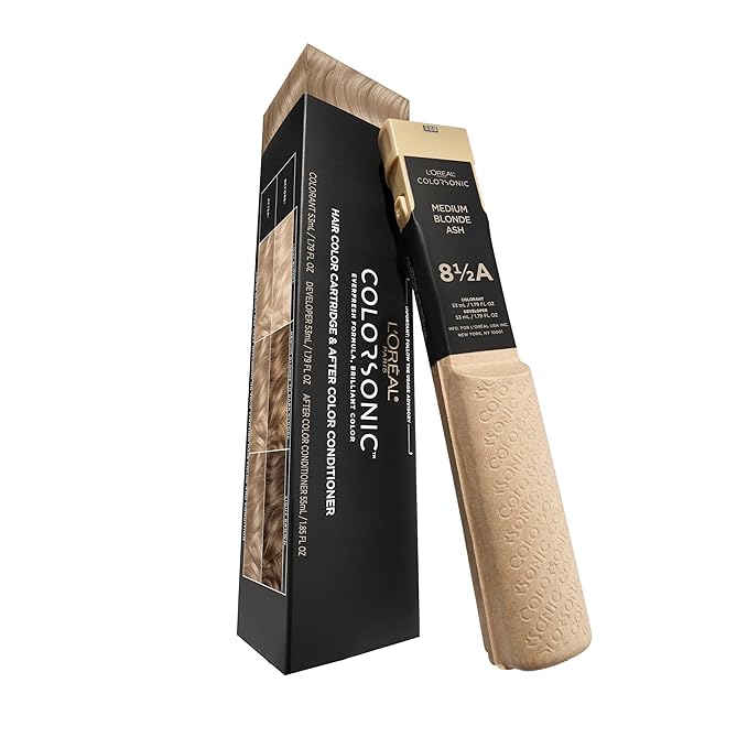L'Oreal Paris Colorsonic Permanent Hair Dye Cartridge, Vibrant Hair Color for Root Touch Up, Gray Coverage or All Over Color in just 5 Minutes, 8.5 Medium Ash Blonde (Coloring Device Sold Separately)
