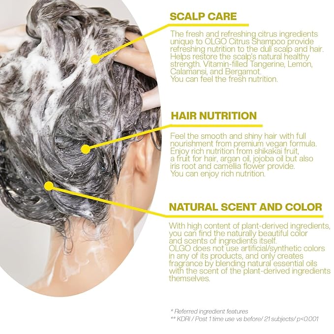 OLGO Citrus Shampoo Bar 3.5oz - Soap Free Solid Shampoo & Wash | Head to Toe for All Ages | Citrus, Argan Oil, Jojoba Oil, Shikakai | Vegan, Sustainable Formula - No Sulfates, Parabens, Phthalates