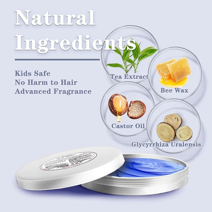 Blue Hair Color Wax, Temporary Hair Color Wax, Temporary Hair Dye for Dark Hair, Washable, Kids, Halloween, Cosplay, Party, Girls