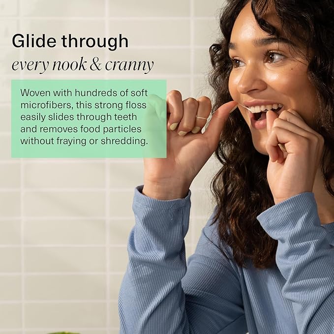 Boka Ela Mint Expandable Woven Dental Floss, Made from Natural Vegetable Wax, Teflon-Free and Petroleum-Free, 30 Yards of Waxed Floss (Pack of 3)