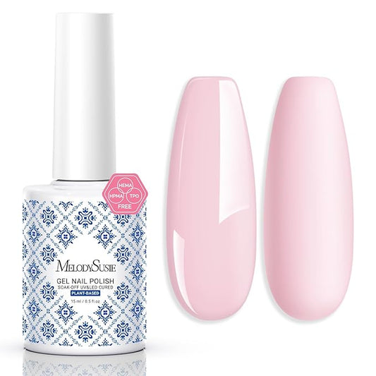 MelodySusie Fleurwee Plant Based Gel Nail Polish, Nail Polish Hema Free 21 Non Toxic Long Lasting No Chip Finger Toe Nail Art Manicure Salon DIY at Home Gifts for Women Sakura Pink P56