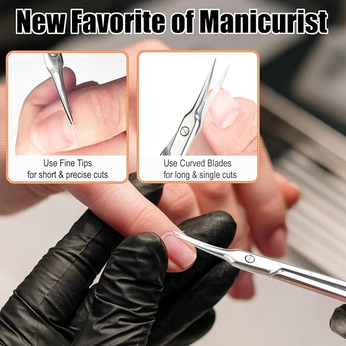 LePinko Cuticle Scissors, Extra Fine Tip, for Manicure and Pedicure, Gifts for Men Women