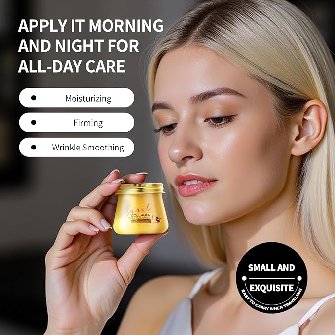2pcs Snail Collagen Face Cream,Collagen Hydrating Anti-Wrinkle and Rejuvenating Cream,Anti-Wrinkle and Rejuvenating Cream for Women