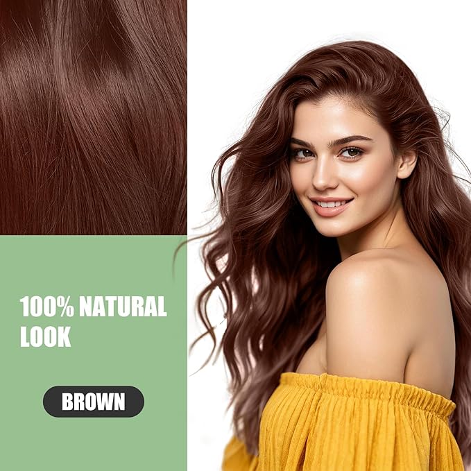 FARNDU Chestnut Brown Hair Dye Shampoo for Gray Hair Coverage - 3 In 1 Natural Hair Color Shampoo for Women & Men, Champu Para Canas Mujer